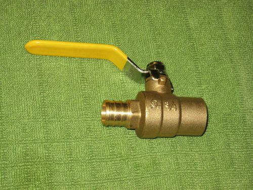 Nib lot of 5 - 3/4 inch pex x copper ball valve leaded for sale