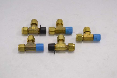 LOT 5 NEW PARKER 4-4-4RBZ-B MALE TEE BRASS FITTING 1/4IN NPT B334745