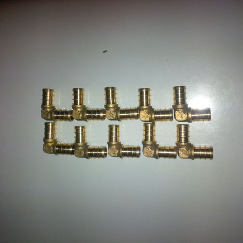 (10) pcs. 1/2&#034; Brass Pex 90  - Brass Crimp Fittings