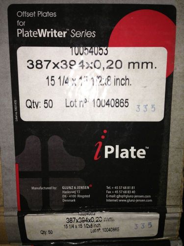 Glunz Jensen iPlate Offset Print Plate PlateWriter 15 1/4 15 1/2 .20mm 10054053