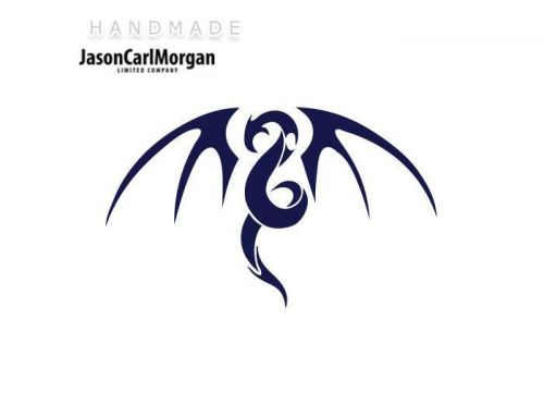 JCM® Iron On Applique Decal, Tribal Dragon Navy Blue