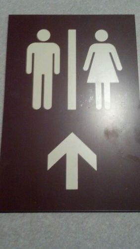 men &amp; women restrooms ahead sign