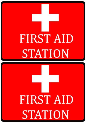 Work place first aid station red sign code set 2 high quaility signs safety s91 for sale