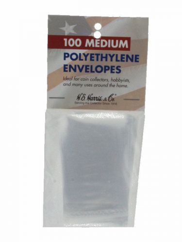 Poly Bags, Medium 1.75&#034;x3&#034;, open end, clear, polyethylene 100 pack