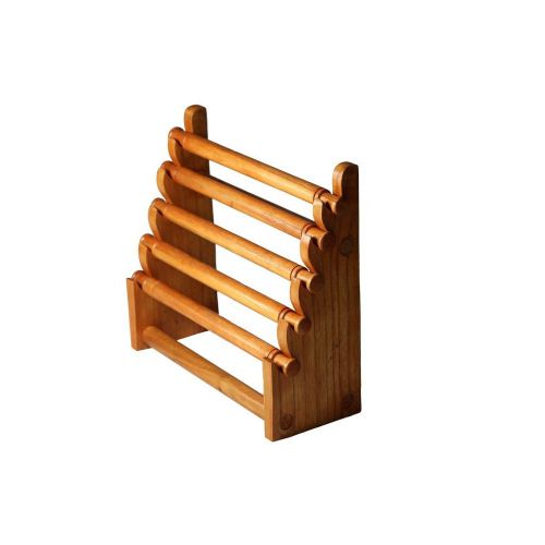 Natural Solid Wood 5 Bar Ring Display  ( 1 display )