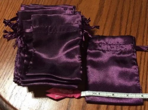 Purple Satin Drawstring Pouches