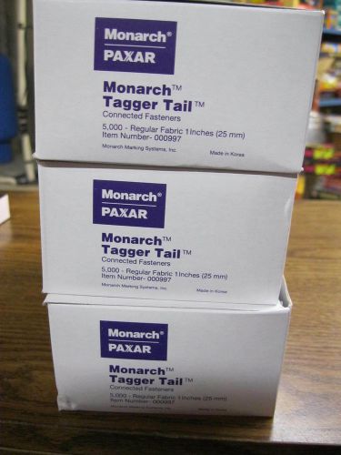 Monarch paxar tagger tail 15000 regular fabric 1&#034; inch 000997 3 boxes=15000! for sale