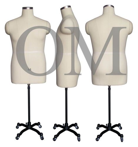 MALE FULLY PINNABLE DRESS FORM MANNEQUIN W/MAGNETIC SHOULDERS SIZE 44 (MT 44)