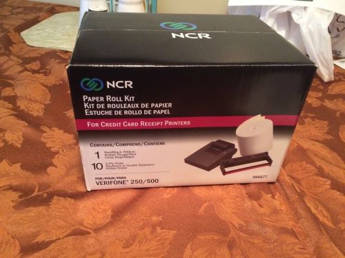 NCR PAPER ROLL KIT - CREDIT RECEIPT PRINTER - VERIFONE 250/500 w Red/Blk Ribbon