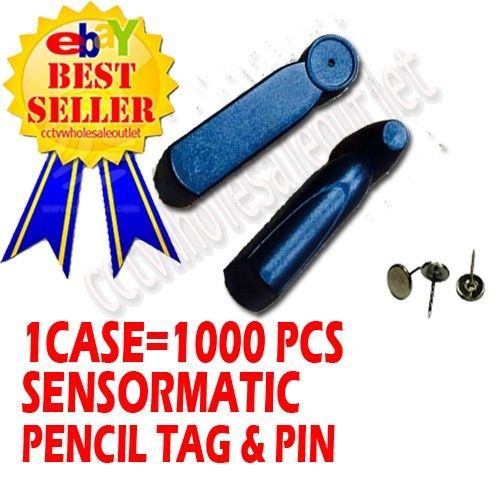 SENSORMATIC COMPATIBLE BLACK HAMMER TAG/AM 1000 TAGS &amp; 1000 PINS 58KHz