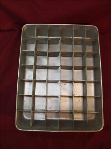 Vintage OVERSIZED ALUMINUM Ice Cube FREEZER TRAY~metal silver old double large