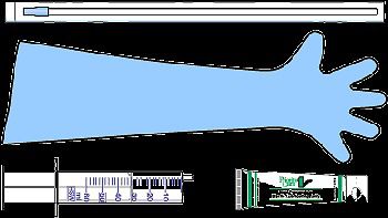 Equine Sterile 21&#034; Artifical Insemination Kit Syringe Glove Lube Horse A.I NWT