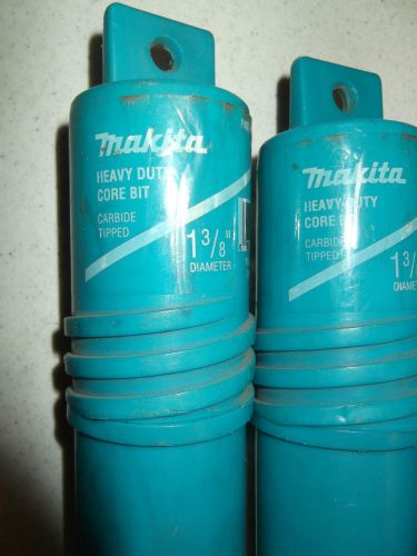 Makita Heavy Duty Core Bit 1 3/8 Carbide Tip x 2 plus Centering Bit