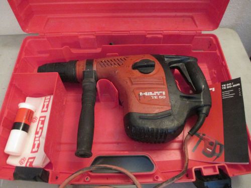 Hilti TE-50 TE50 Rotary Hammer Drill with case, manual, depth gauge (lot 2)