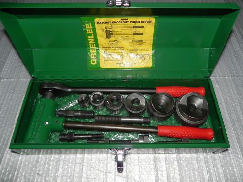 Greenlee 1806 Ratchet Punch Driver Set 1/2&#034; Thru 2&#034; Conduit size very nice