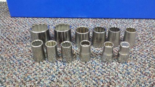 KD 12pc Chrome 1/2&#034; Drive 12 Point Shallow Socket Set Metric 31MM - 12MM