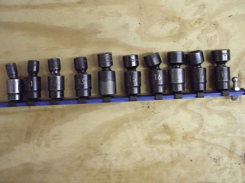 MATCO  3/8&#034; DRIVE 6 POINT IMPACT SWIVEL SOCKET SET 10MM THRU 19MM NICE SET!!!