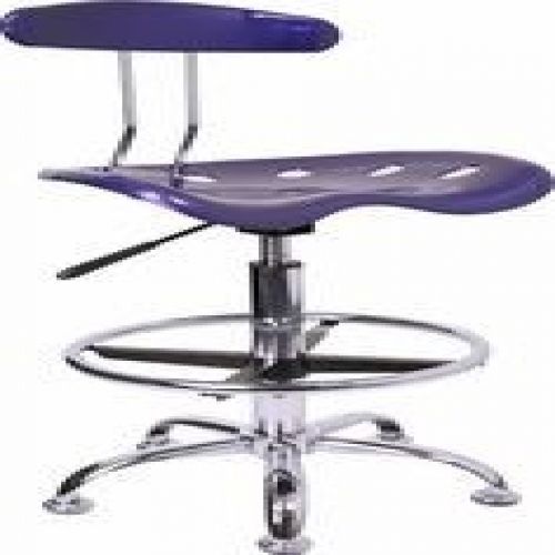 Flash Furniture LF-215-DEEPBLUE-GG Vibrant Deep Blue and Chrome Drafting Stool w