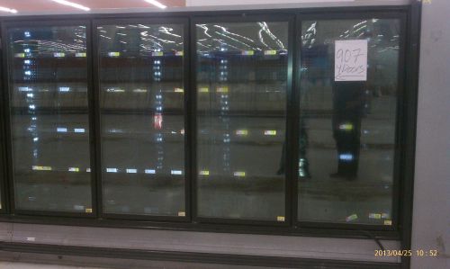 5 glass doors reach in cooler year 2008 kysor warren  led light priced per door for sale