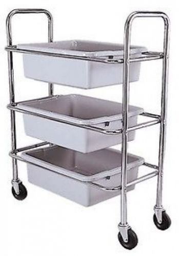 Adcraft DCRT Heavy Duty Chrome 3-Tier Dish Cart