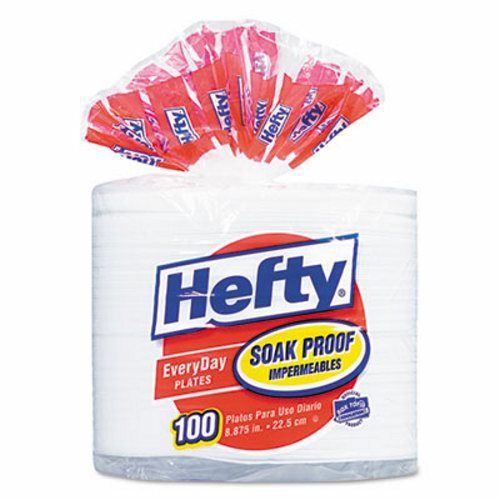 Hefty Soak Proof Tableware, Foam Plates, 8-7/8&#034; dia, 100 Plates/Pack (PCTD28100)