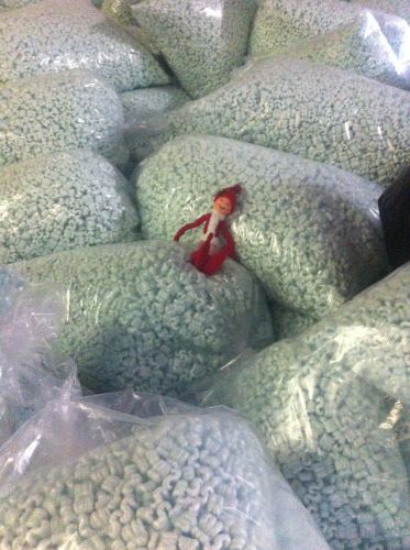 Packing peanuts-30 gallons-4 cubic feet anti-static green for sale