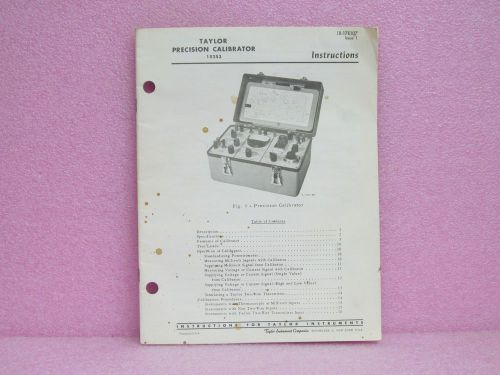 Taylor Manual 152S3 Precision Calibrator Instruction Manual