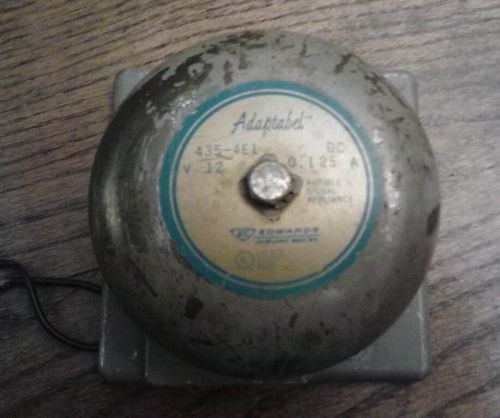 Vintage EDWARDS ADAPTABEL AUDIBLE  ALARM BELL 12v