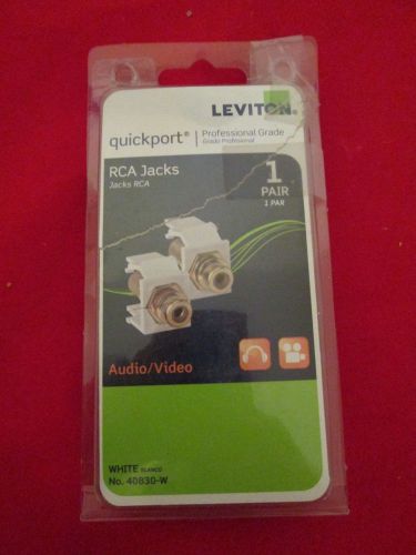 NEW Leviton RCA Jacks Red Black Video Music Audio White 40830-w Quickport