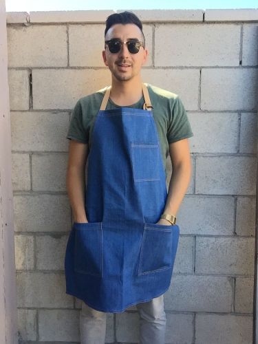 Baby blue denim apron, art, woodwork, pottery, barber, hair stylist, leather for sale