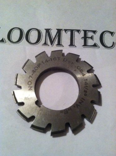 NEW INVOLUTE GEAR CUTTER #7 40P  14-16T 14.5PA  7/8&#034;bore  HSS NTD&amp;TCo.