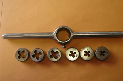 Vintage  Die Set ~~ 3/16&#034; THRU 3/8&#034; DIES w/ handle