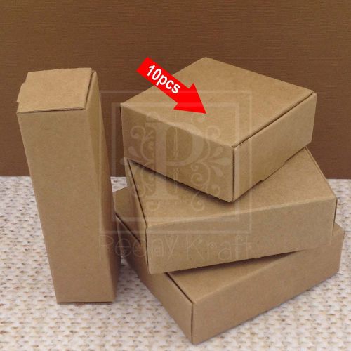 10pcs - 2 3/4&#034; Square Kraft Boxes, Jewelry Boxes, Soaps Boxes, Kraft Boxes