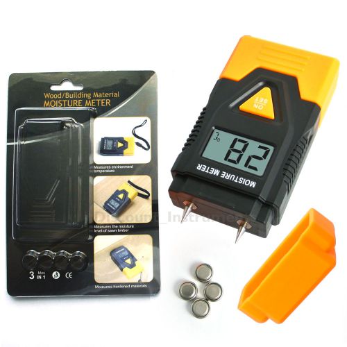 Digital Wood Moisture Meter Hard Material Concrete Timber Cardboard Tester Tool