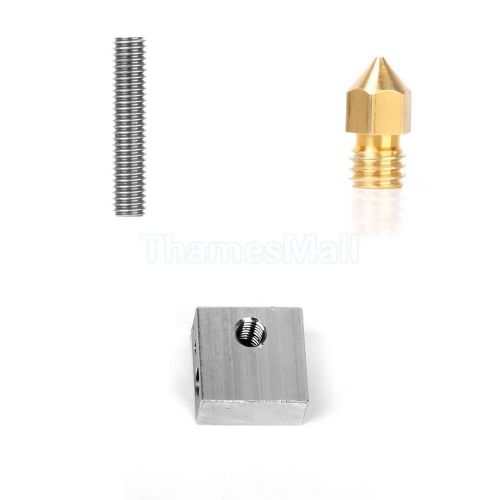 3D Printer Extruder Nozzle Print Head+ Nozzle Throat +Heater Block for Makerbot