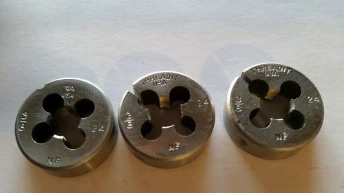 3/8-24 Vermont American 1 inch external threading die new round 3pcs ADJUSTABLE