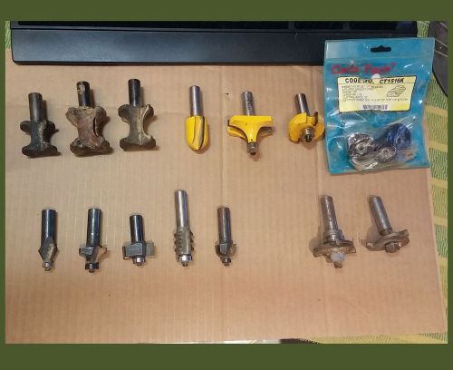 13 Piece Mixed Router Bit Set Set ~Molding Shapes ~1/2&#034; Shank ~Roller Bearings