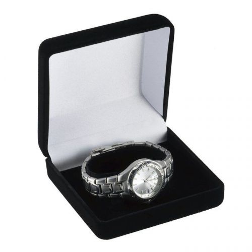 &lt;HOT DEAL&gt; BLACK VELOUR WATCH GIFT BOX BLACK BRACLELET BOX BANGLE JEWELRY BOX