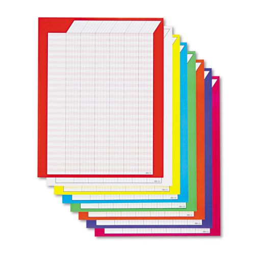 Vertical Incentive Chart Pack, 22w x 28h, 8 Assorted Colors, 8/Pack