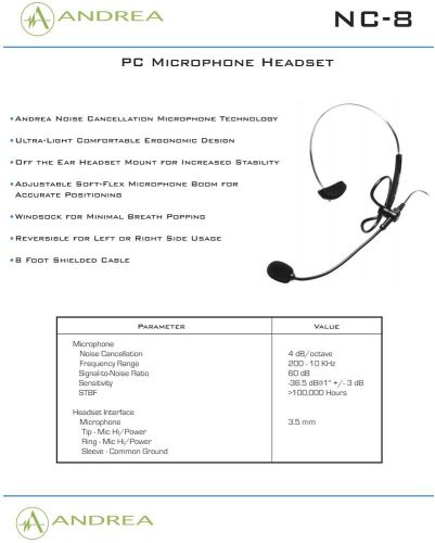 NC-8 Noise Canceling Headset