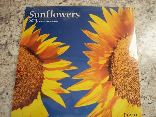 New 15 Mo. Plato Sunflower Calendar FREE SHIPPING!! 12in X 12in