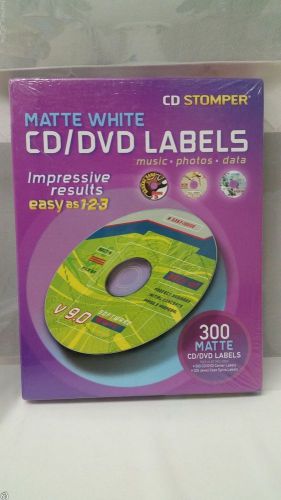 NEW Matte White CD/DVD Labels 300 &amp; 600 Center &amp; Jewel Case Spine by CD Stomper