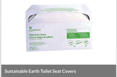 Sustainable Earth„ Toilet Seat Covers, 250 / Package 10 Packages /box 2500 Total