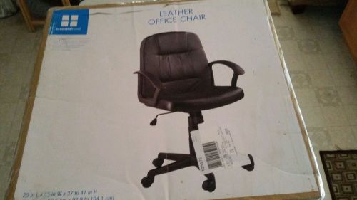 New Leather Adjustment Office Chair Mid Back Computer Task Desk Conference Black