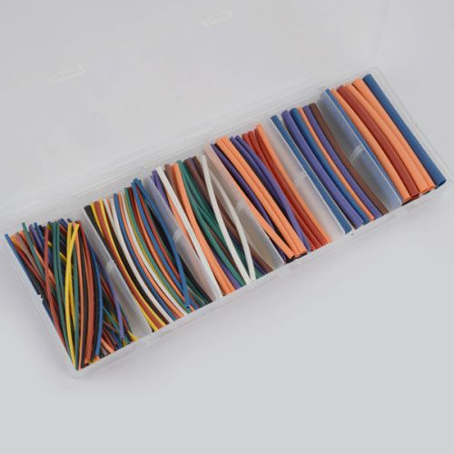 180pcs 6Size  Assortment 2:1 Heat Shrink Tubing Sleeving Wrap Kit with Box