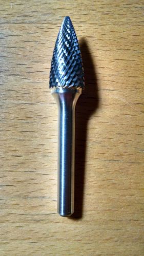 1/2&#034; x 1&#034; 1/4&#034; Shank Dia SG-5 Pointed Tree Double Cut Carbide Burr