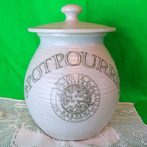 Huge POTPOURI Ceramic Display Canister Jar Heavy Commercial Size Potpourri