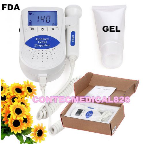 US seller Big Sale FDA 3M pocket fetal doppler,baby heart beat monitor,LCD+GeL