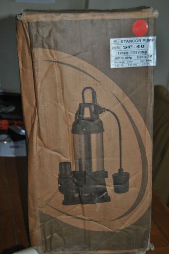 Stancor Submersible Vortex Pumps Electrical M# SE-40 115Voltage