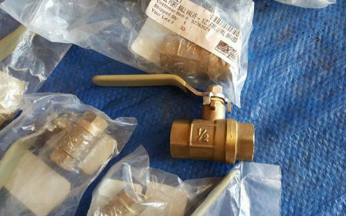 (6)  Brass Ball Valve Full Port, Shut-Off Valves, 600psi WOG 1/2, 3/8, 1/4